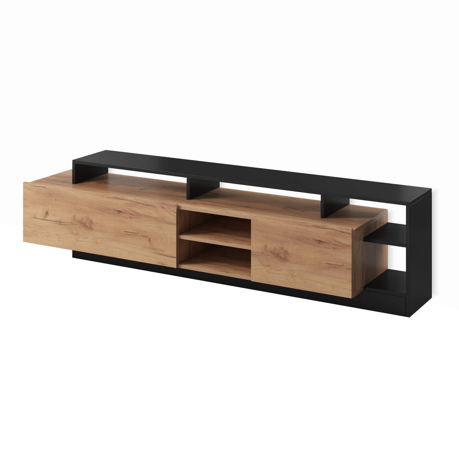 Parete soggiorno ELOISE ANTHRACITE  finitura Rovere dorato  Antracite H172 L260 P44