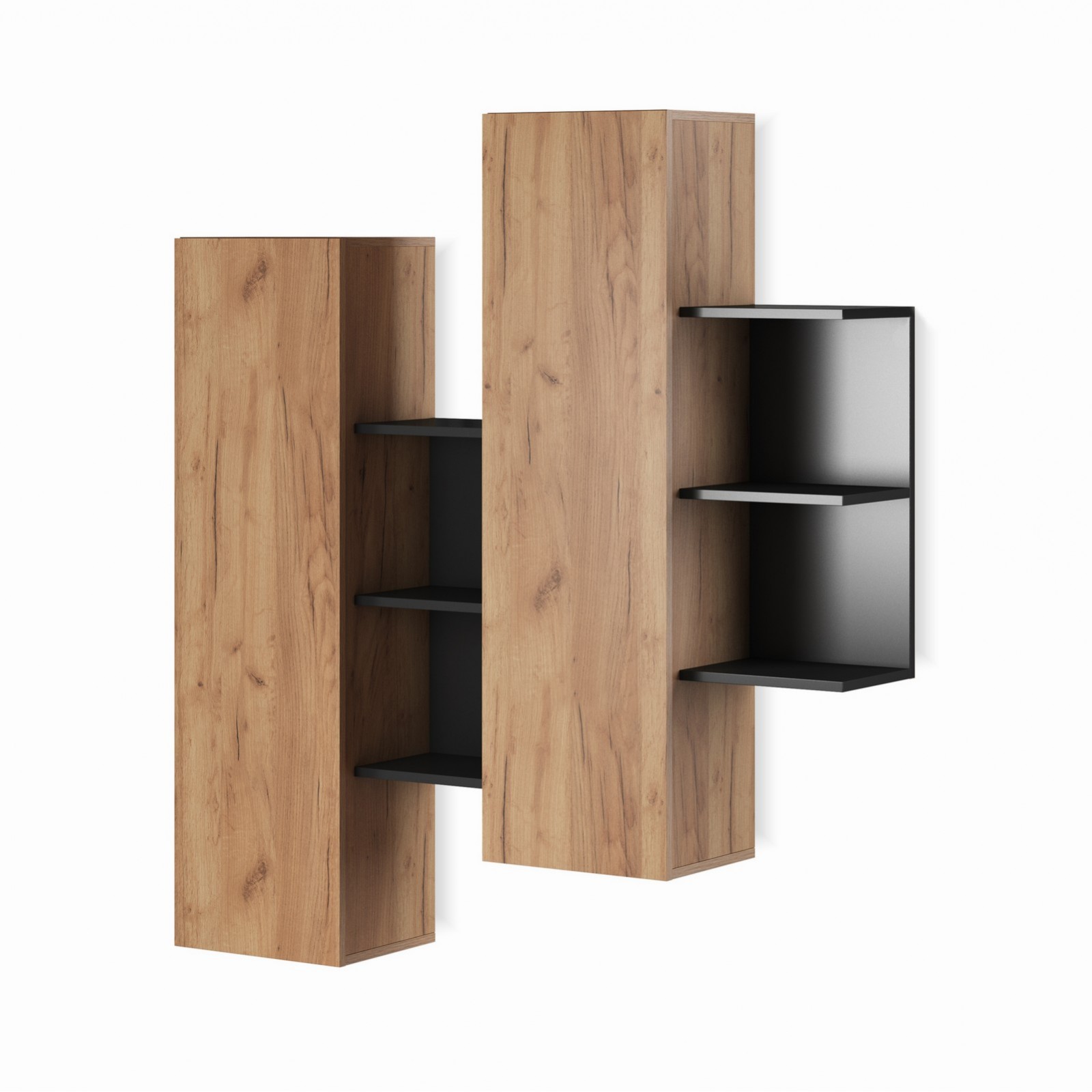 Parete soggiorno ELOISE ANTHRACITE  finitura Rovere dorato  Antracite H172 L260 P44