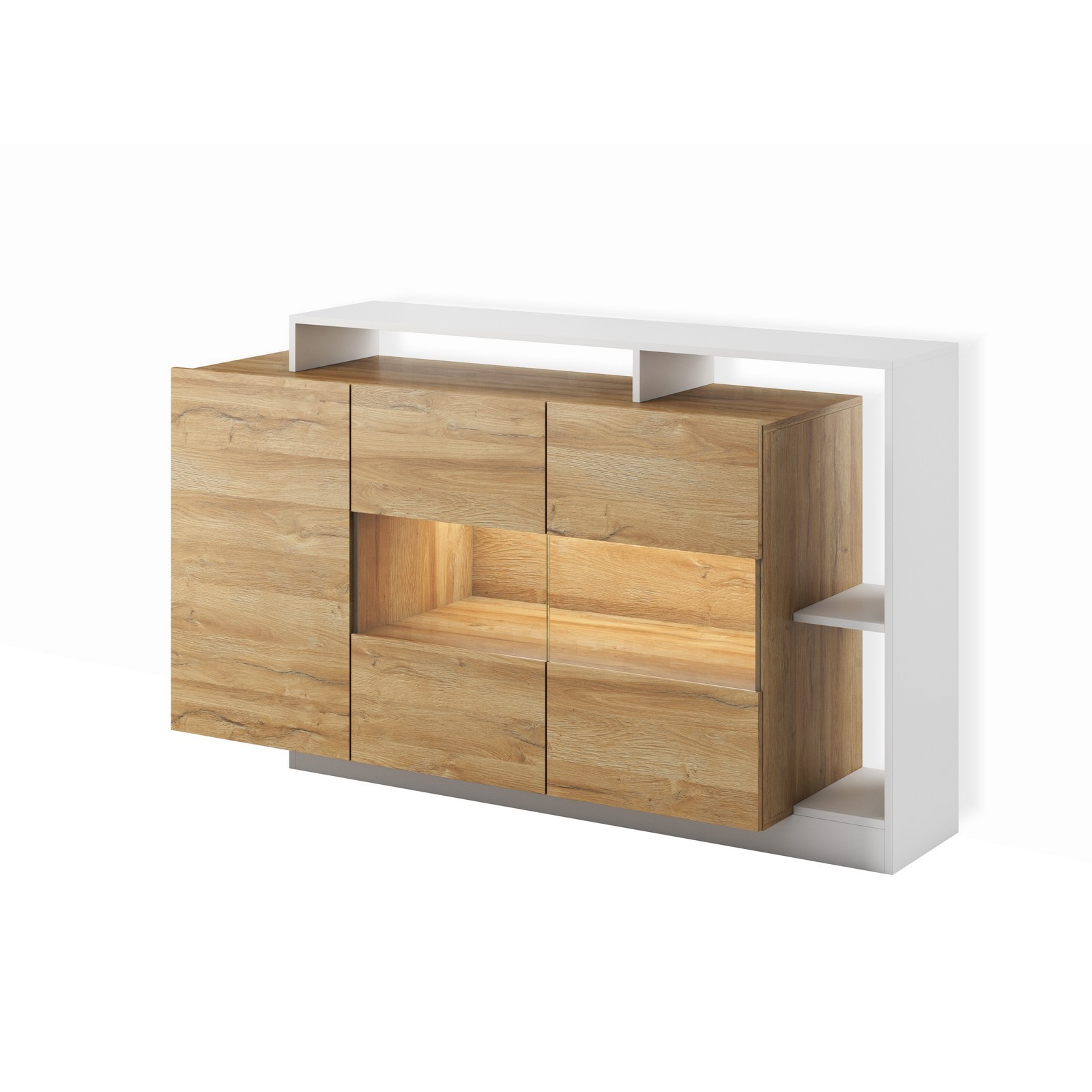 Madia ELOISE WHITE finitura Rovere Crudo Bianco opaco H93,5 L155 P44