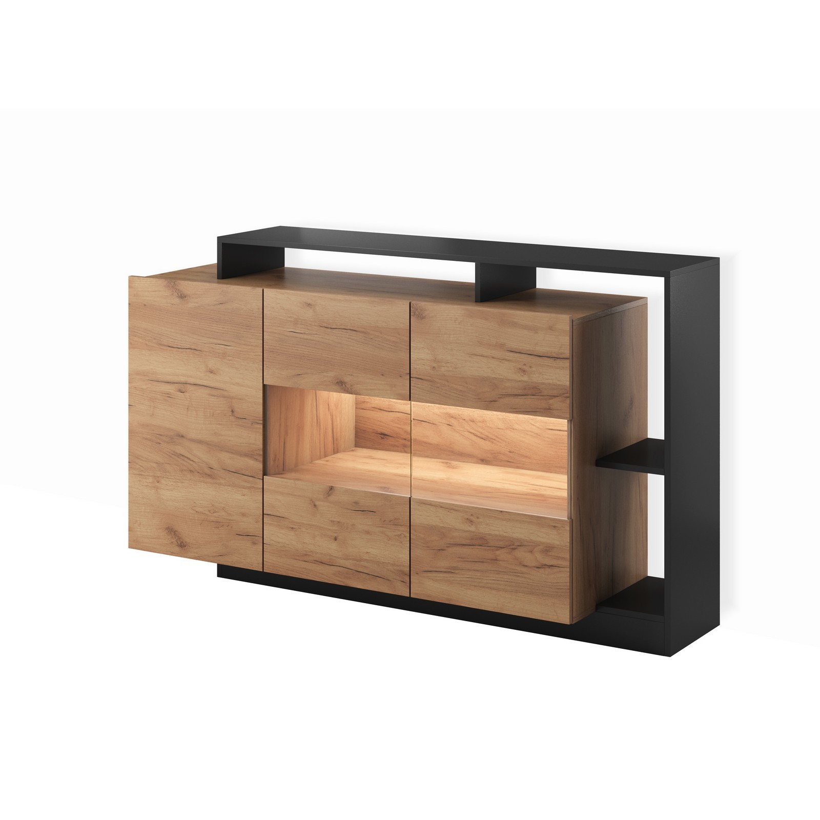 Madia ELOISE Anthracite finitura Rovere dorato Antracite H93,5 L155 P44