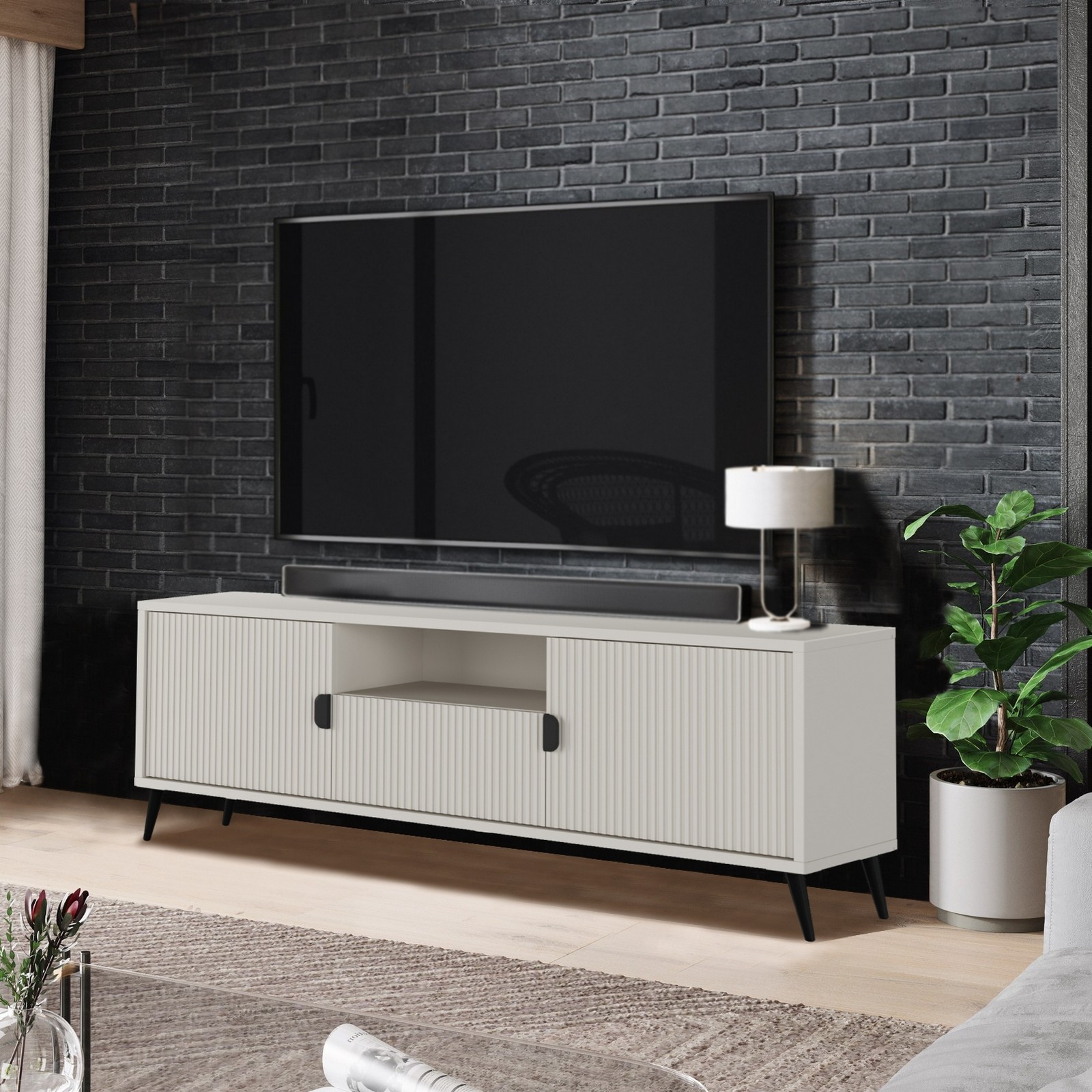 Porta TV JULIET CASHMERE finitura Cashmere opaco H61 L153,5 P40