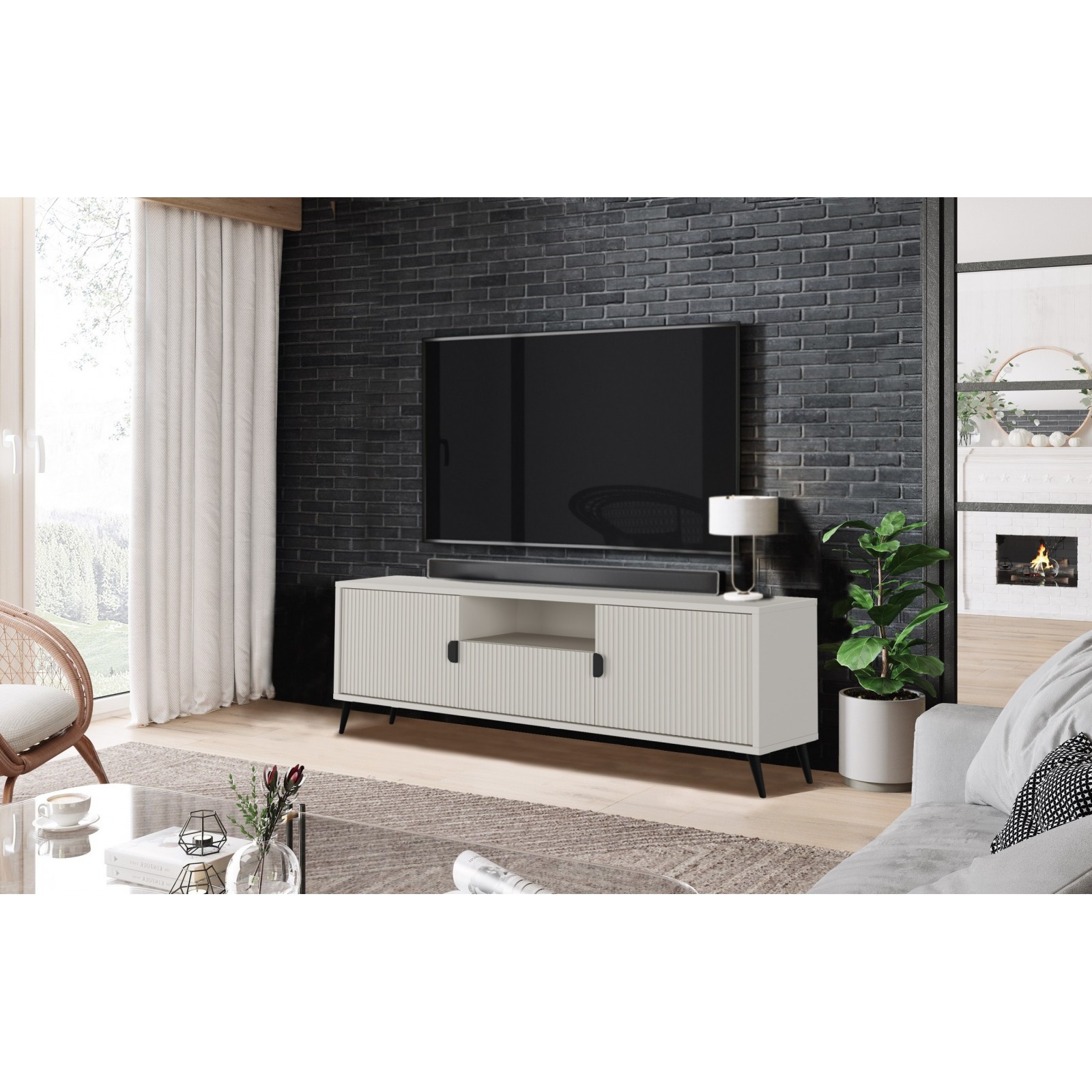 Porta TV JULIET CASHMERE finitura Cashmere opaco H61 L153,5 P40