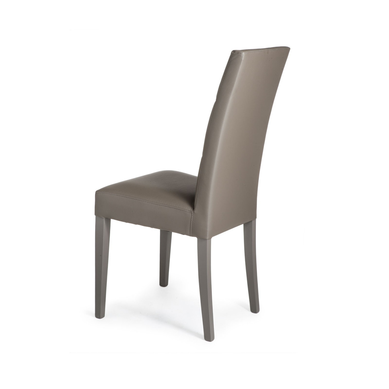 Set 2 Sedie Megan Sandy in pelle sintetica e legno laccato Tortora, 46x45xh100 cm