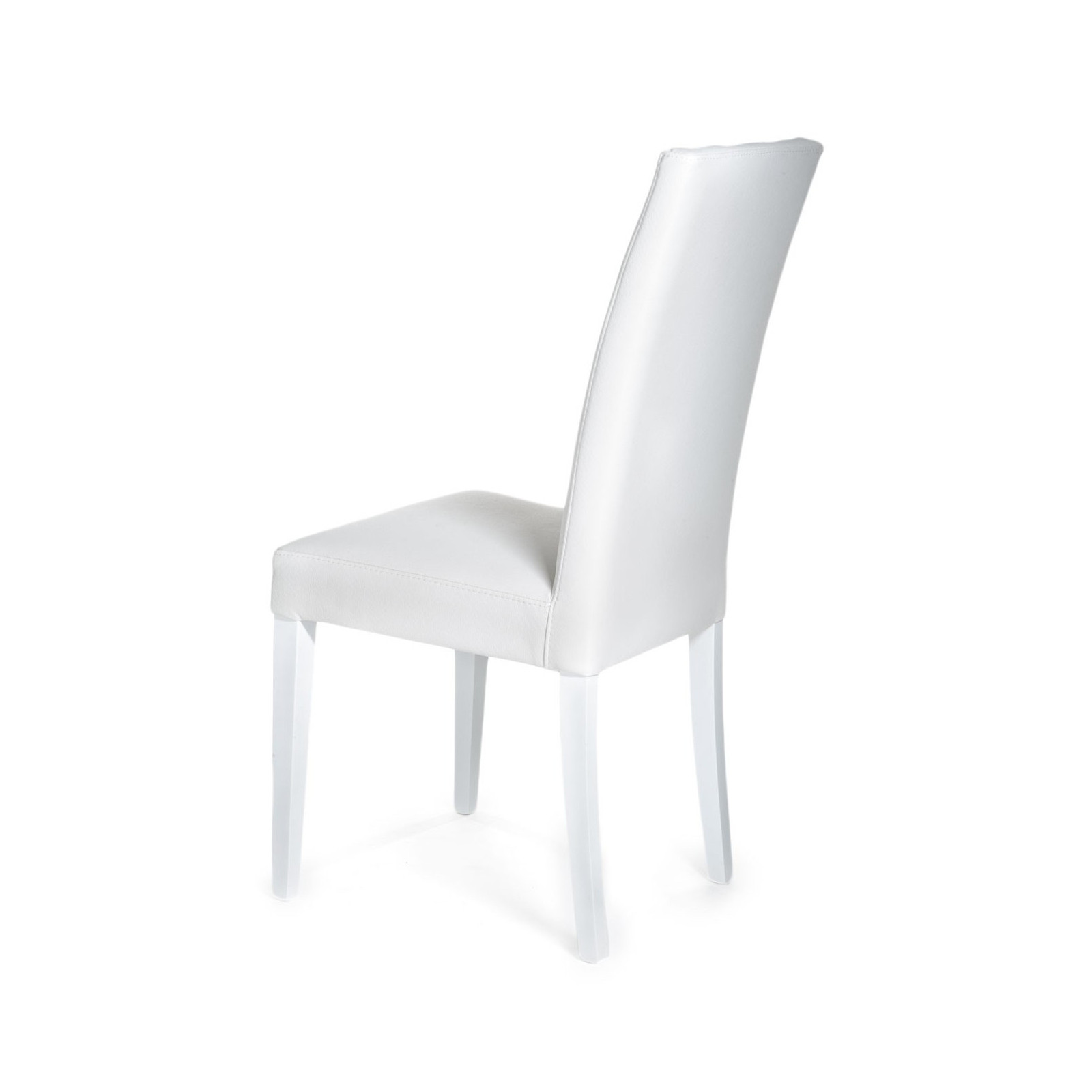 Set 2 Sedie Nathalie White in pelle sintetica e legno laccato Bianca, 46x45xh100 cm