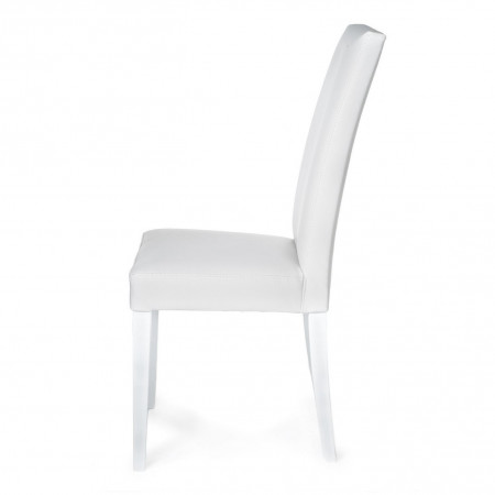 Set 2 Sedie Nathalie White in pelle sintetica e legno laccato Bianca, 46x45xh100 cm