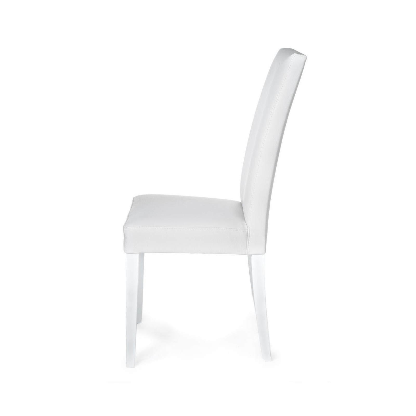 Set 2 Sedie Nathalie White in pelle sintetica e legno laccato Bianca, 46x45xh100 cm