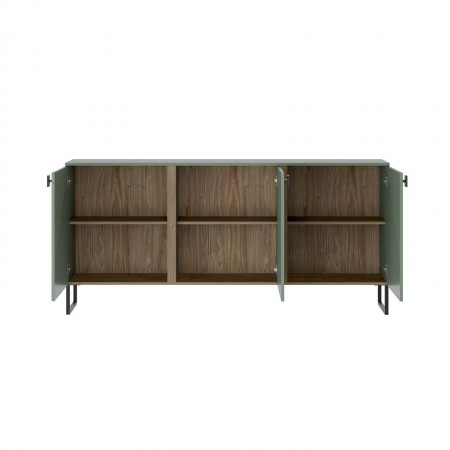 Madia 3 ante CLAIRE VERDE GRIGIO finitura Verde Grigio - Noce crudo H90 L184 P40