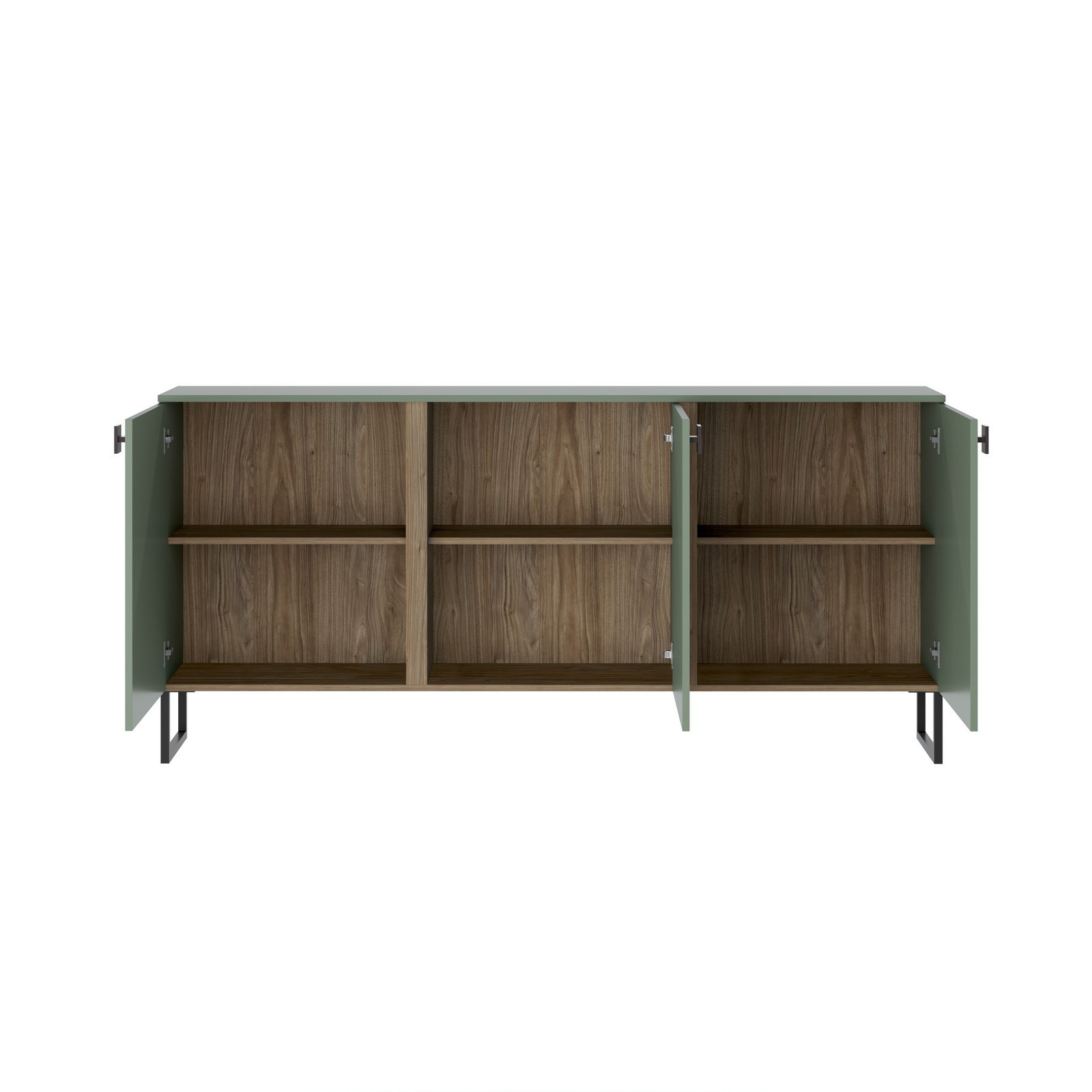 Madia 3 ante CLAIRE VERDE GRIGIO finitura Verde Grigio - Noce crudo H90 L184 P40