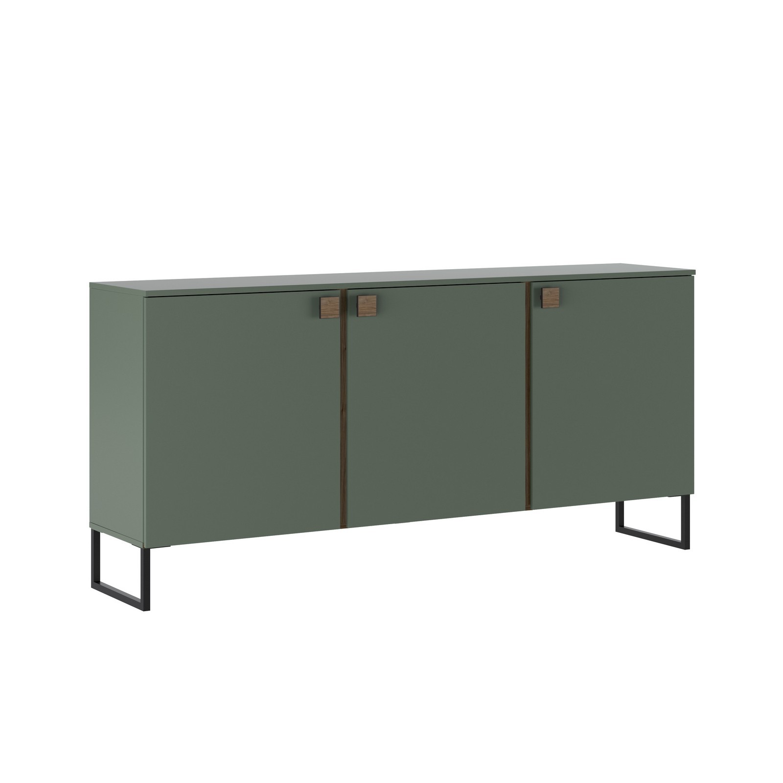 Madia 3 ante CLAIRE VERDE GRIGIO finitura Verde Grigio - Noce crudo H90 L184 P40
