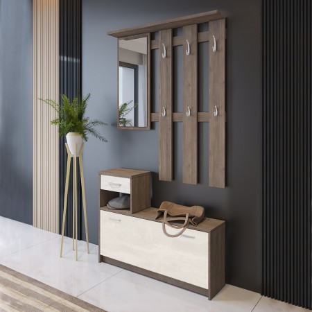 Ingresso LIONE SPATOLATO finitura Noce spatolato Bianco H73 L100 P25