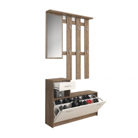 Ingresso LIONE SPATOLATO finitura Noce spatolato Bianco H73 L100 P25