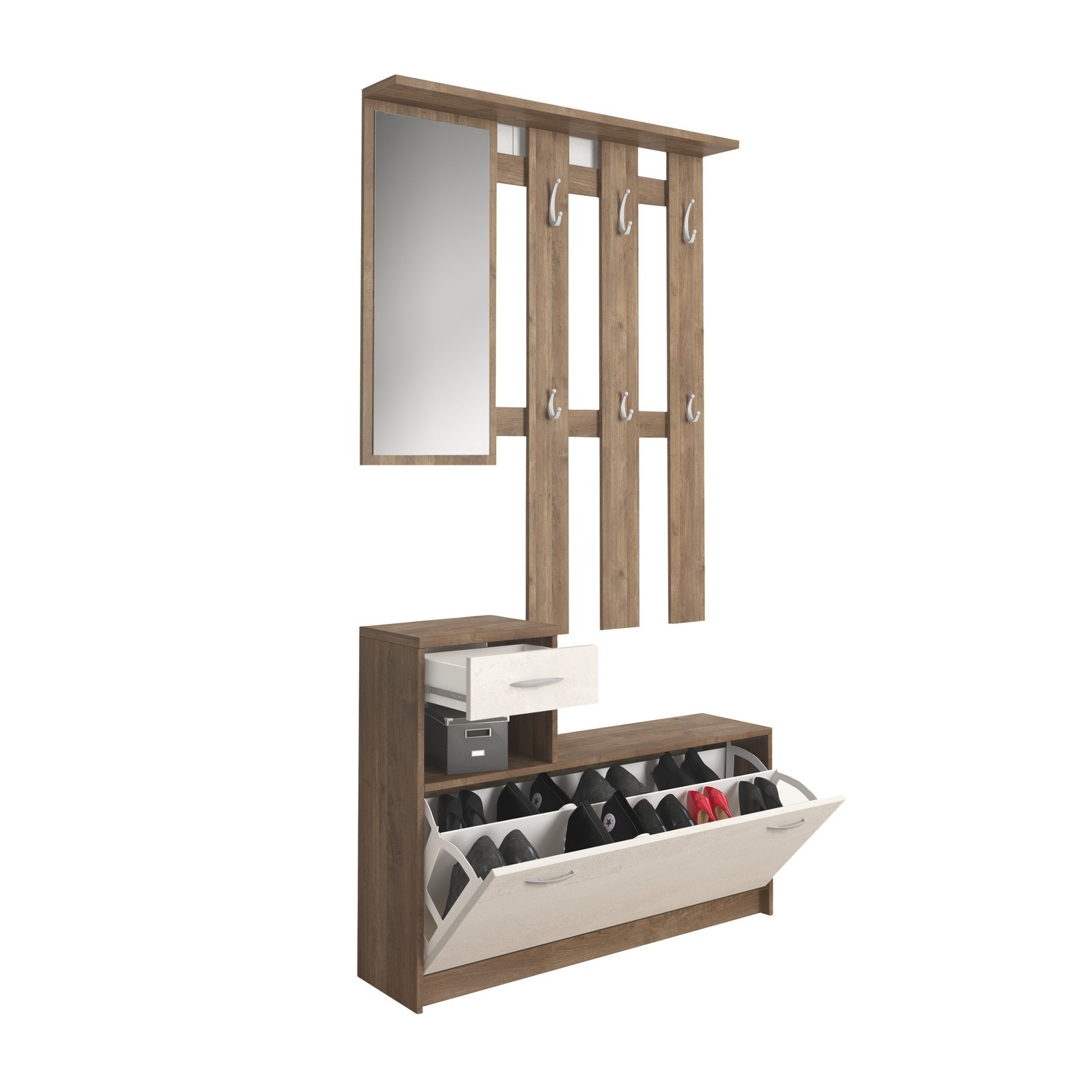 Ingresso LIONE SPATOLATO finitura Noce spatolato Bianco H73 L100 P25