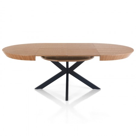 Tavolo rotondo allungabile ZENO ROVERE impiallacciato cm H76 D130 L130 L180 L230
