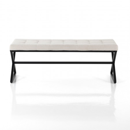 Panca KIMI EVO tessuto bianco écru metallo Nero Opaco H45 L122 P42