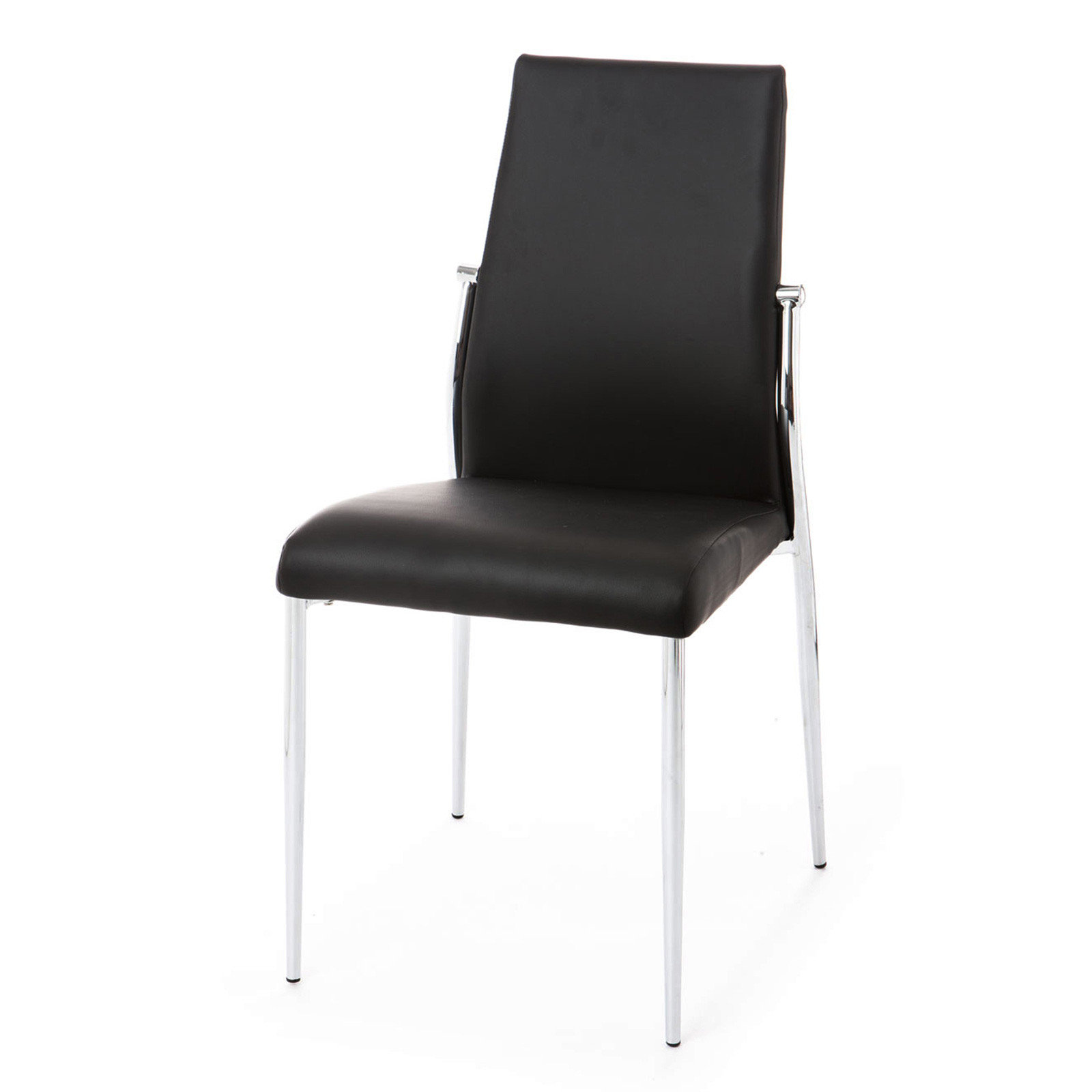 Sedia Mya Black in Pelle Sintetica Nera e Metallo Laccato 41x53xh85 cm