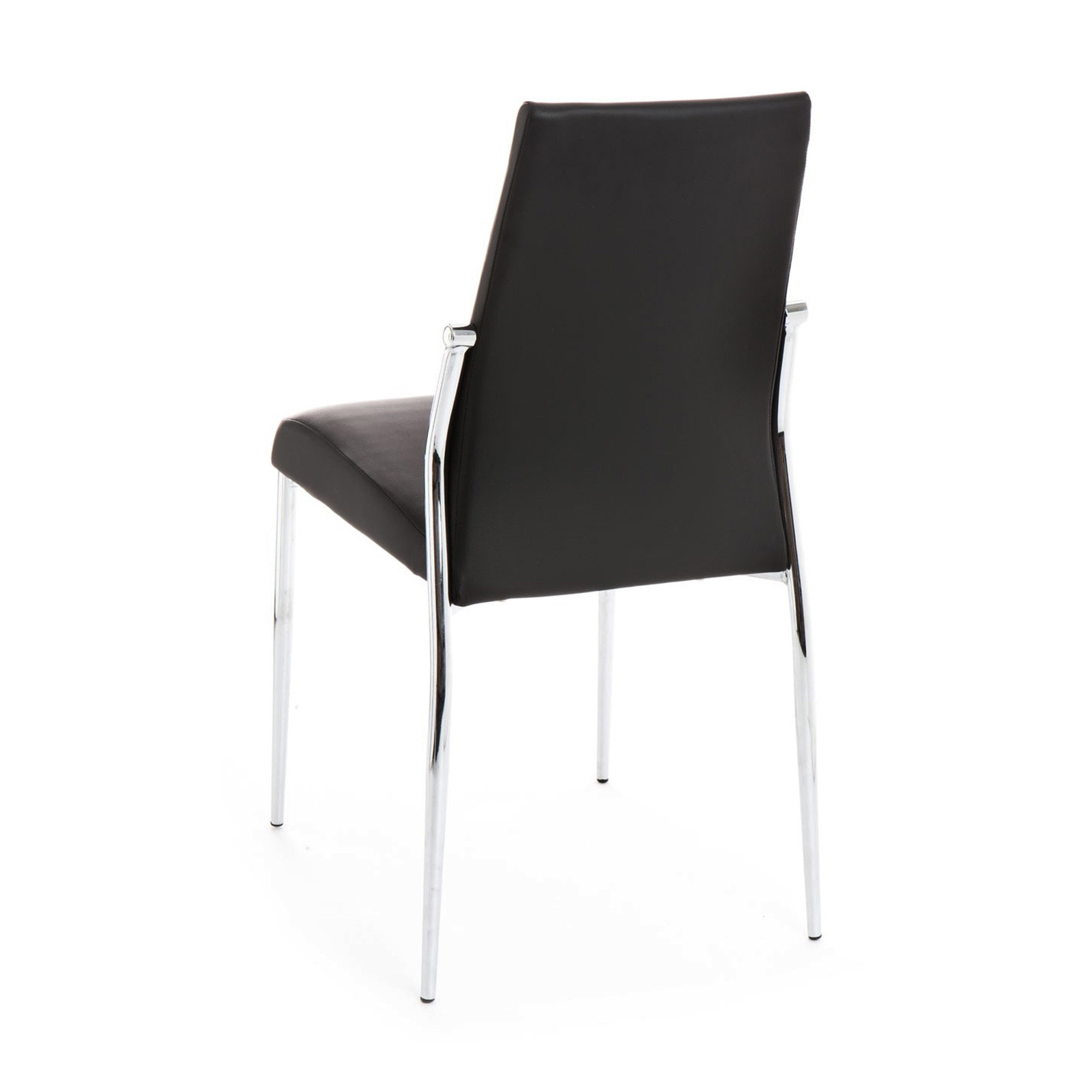 Set 4 Sedie Mya Black in Pelle Sintetica Nera e Metallo Laccato 41x53xh85 cm