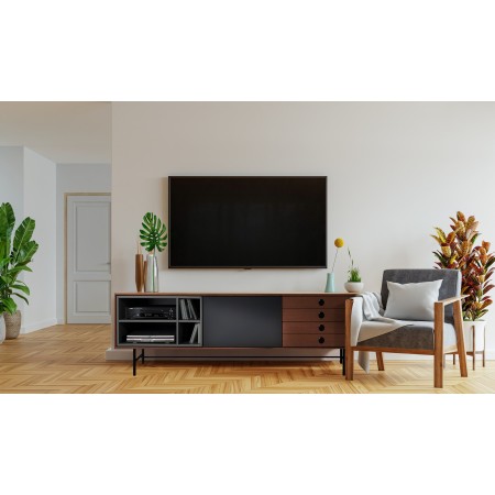 Madia porta TV CALEB impiallacciata finitura Noce scuro, L170 P40 H51 cm