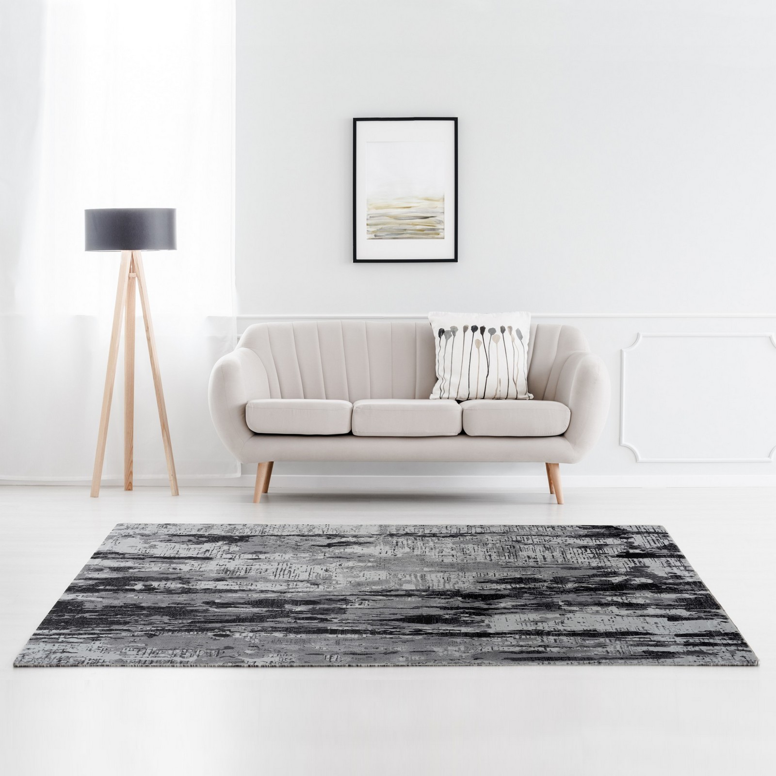 Tappeto MERCURY GREY 190 cm133x190 soft touch anallergico antiacaro e antitarma facile da pulire