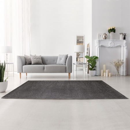 Tappeto QUEENS GREY 230 Grigio cm160x230 soft touch anallergico antiacaro e antitarma facile da pulire
