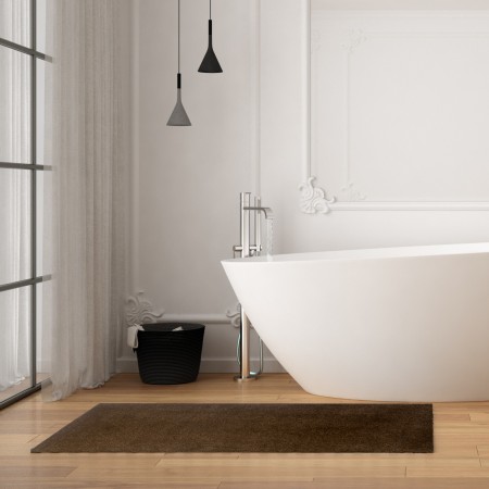 Tappeto bagno scendiletto QUEENS BROWN 110 Marrone cm60x110 soft touch anallergico antiacaro e antitarma facile da pulire