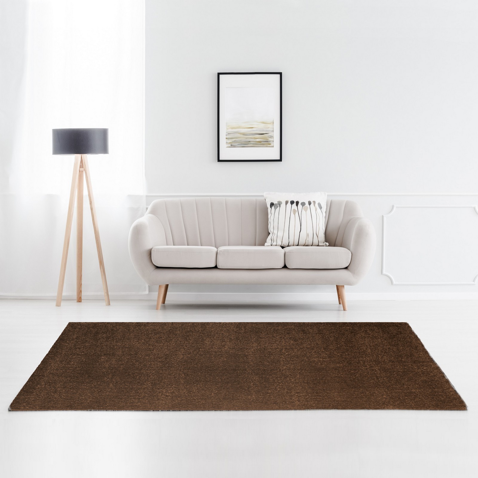 Tappeto QUEENS BROWN 190 Marrone cm 133x190 soft touch anallergico antiacaro e antitarma facile da pulire