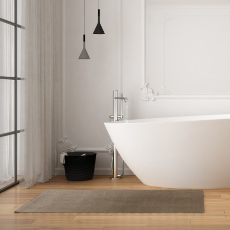 Tappeto bagno / scendiletto QUEENS SAND 110 Sabbia cm 60x110 soft touch anallergico antiacaro e antitarma facile da pulire