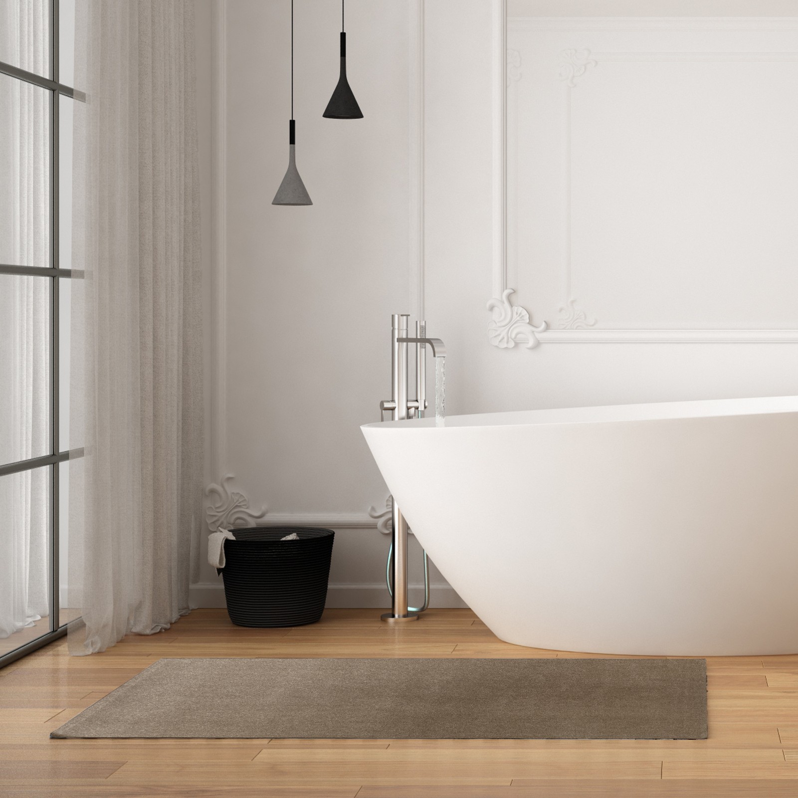 Tappeto bagno / scendiletto QUEENS SAND 110 Sabbia cm 60x110 soft touch anallergico antiacaro e antitarma facile da pulire