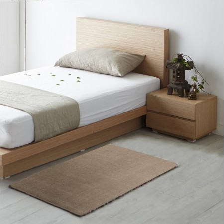 Tappeto bagno / scendiletto QUEENS SAND 110 Sabbia cm 60x110 soft touch anallergico antiacaro e antitarma facile da pulire