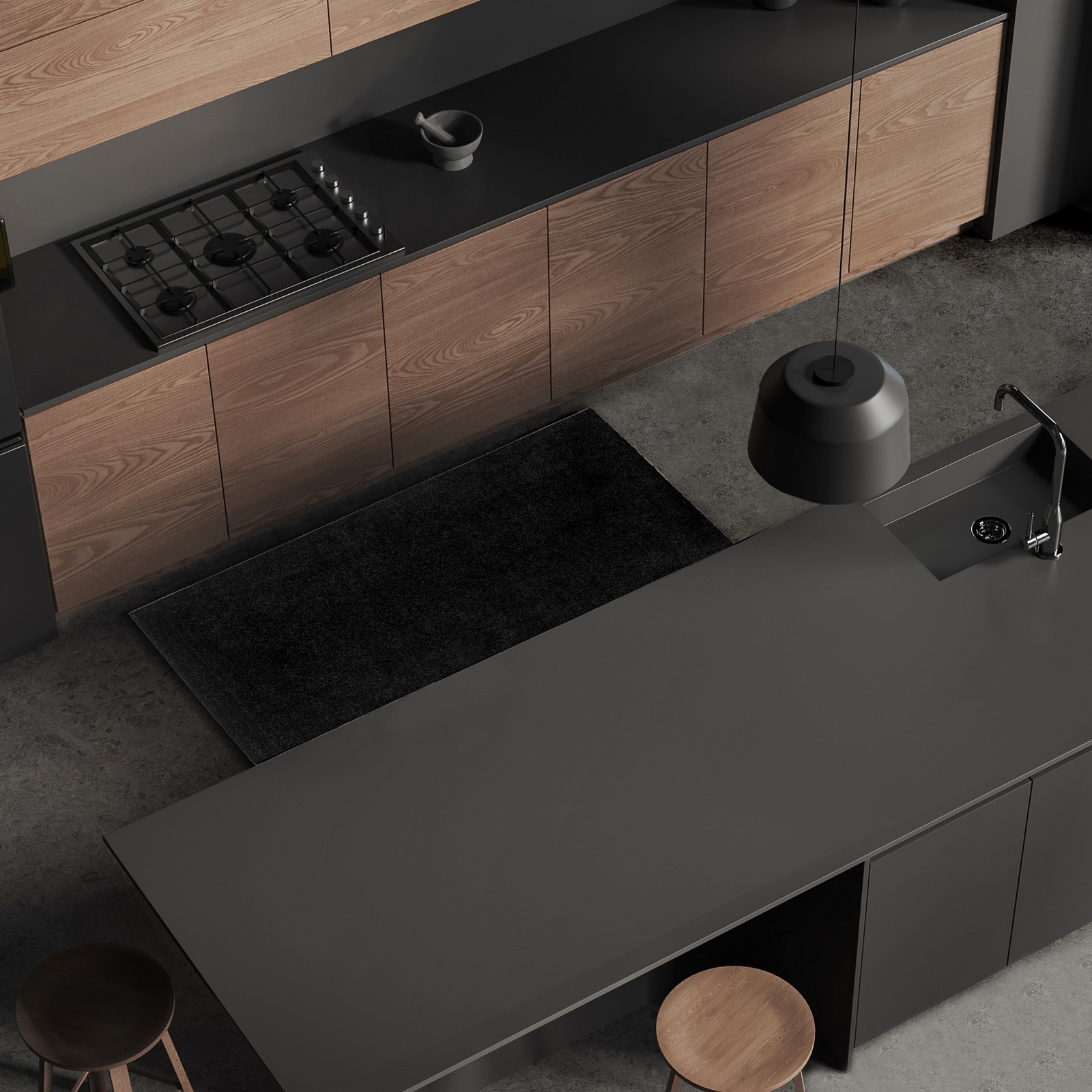 Tappeto corsia QUEENS BLACK 150 Nero cm 80x150 soft touch anallergico antiacaro e antitarma facile da pulire