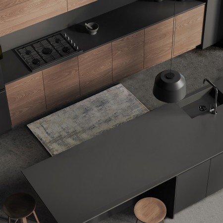 Tappeto corsia KAS 180 cm 58x180 misto cotone riciclato fondo antiscivolo facile da pulire