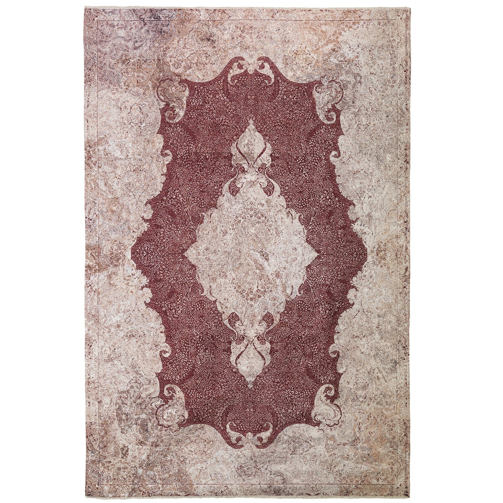Tappeto BURSA RED 200 cm 150x200 misto cotone riciclato fondo antiscivolo facile da pulire
