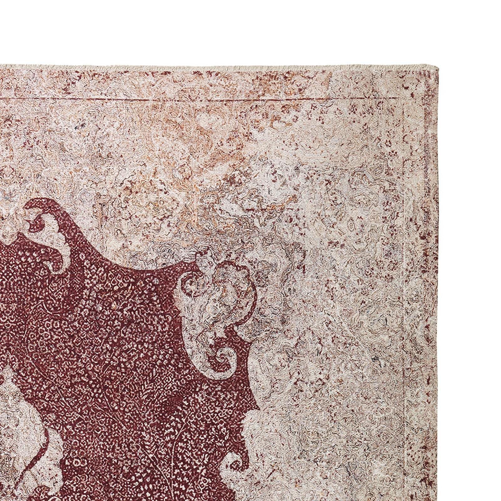 Tappeto BURSA RED 200 cm 150x200 misto cotone riciclato fondo antiscivolo facile da pulire