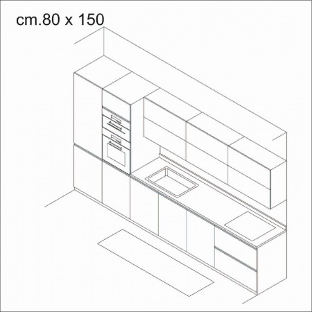 Tappeto corsia KAS 180 cm 58x180 misto cotone riciclato fondo antiscivolo facile da pulire