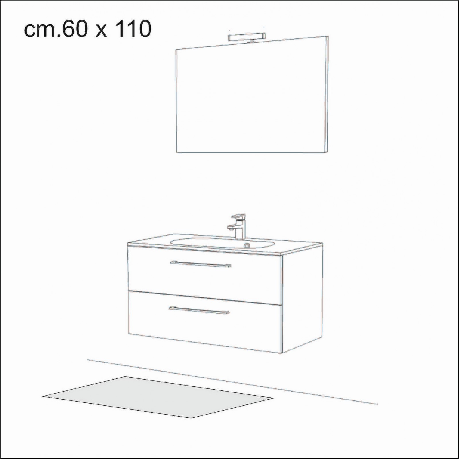 Tappeto bagno scendiletto MERCURY GREY 110 cm60x110 soft touch anallergico antiacaro e antitarma facile da pulire
