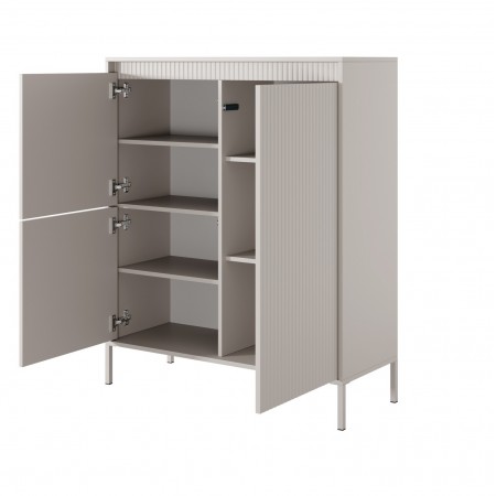 Mobile alto ACHARA BEIGE 3 ante colore Beige opaco dogato cm H123,4 L103,5 P39,5