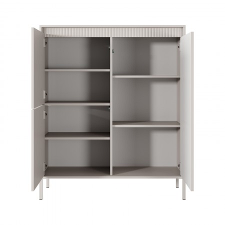 Mobile alto ACHARA BEIGE 3 ante colore Beige opaco dogato cm H123,4 L103,5 P39,5