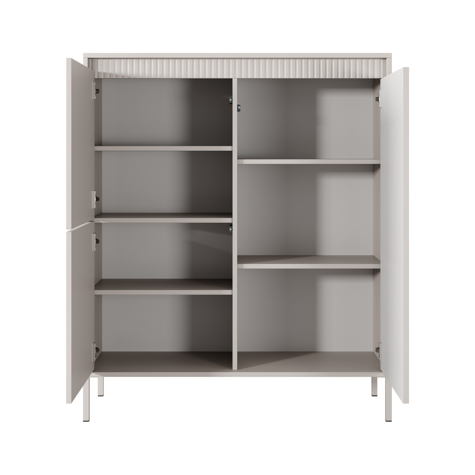 Mobile alto ACHARA BEIGE 3 ante colore Beige opaco dogato cm H123,4 L103,5 P39,5