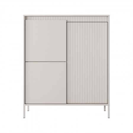 Mobile alto ACHARA BEIGE 3 ante colore Beige opaco dogato cm H123,4 L103,5 P39,5