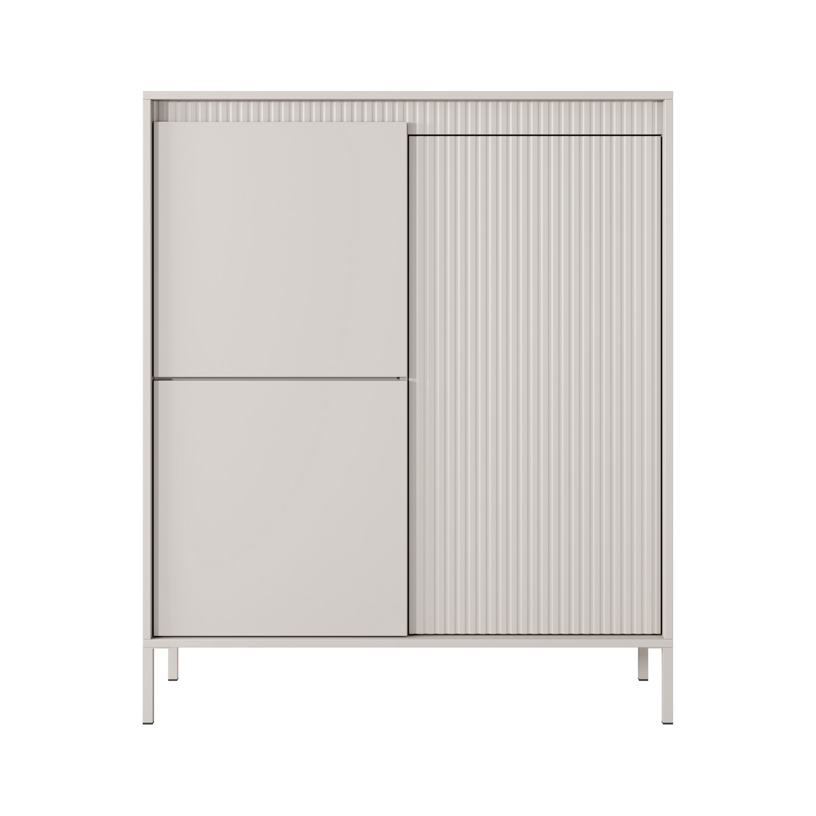 Mobile alto ACHARA BEIGE 3 ante colore Beige opaco dogato cm H123,4 L103,5 P39,5