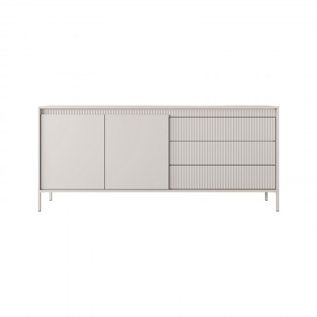 Madia ACHARA BEIGE 2 ante 3 cassetti colore Beige opaco dogato cm H81,4 L187,1 P39,5