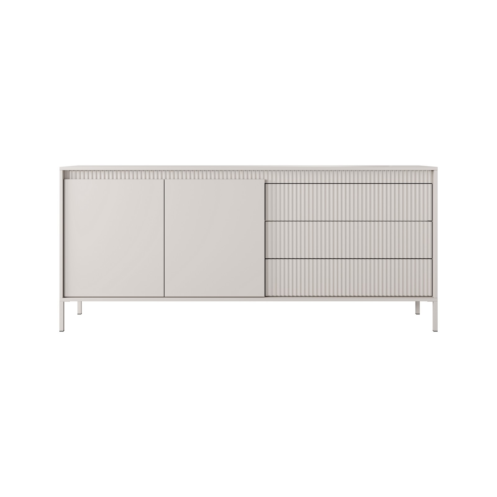 Madia ACHARA BEIGE 2 ante 3 cassetti colore Beige opaco dogato cm H81,4 L187,1 P39,5