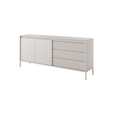 Madia ACHARA BEIGE 2 ante 3 cassetti colore Beige opaco dogato cm H81,4 L187,1 P39,5