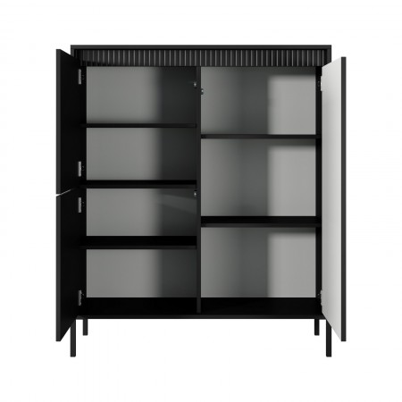 Mobile alto ACHARA BLACK 3 ante colore Nero opaco dogato cm H123,4 L103,5 P39,5