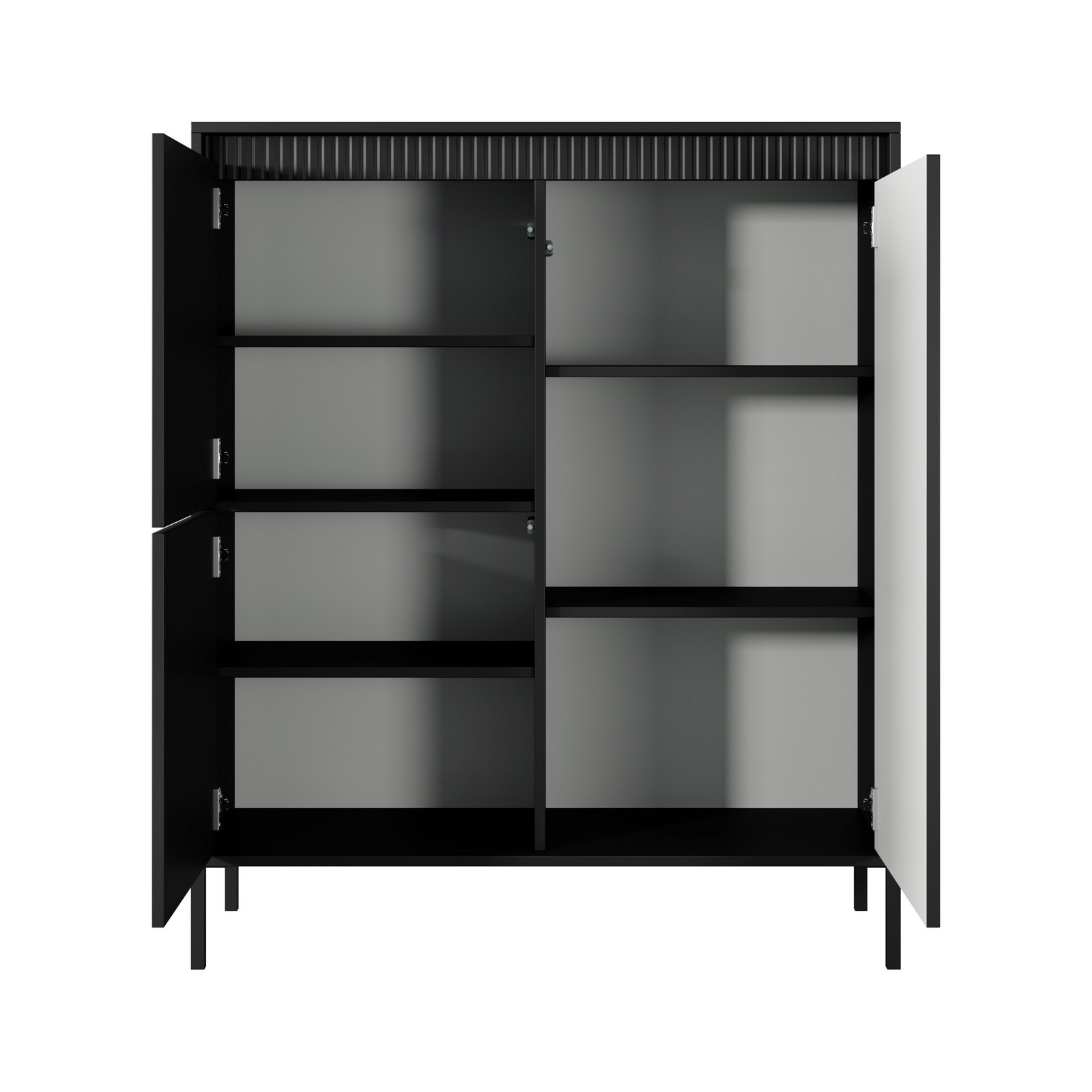Mobile alto ACHARA BLACK 3 ante colore Nero opaco dogato cm H123,4 L103,5 P39,5