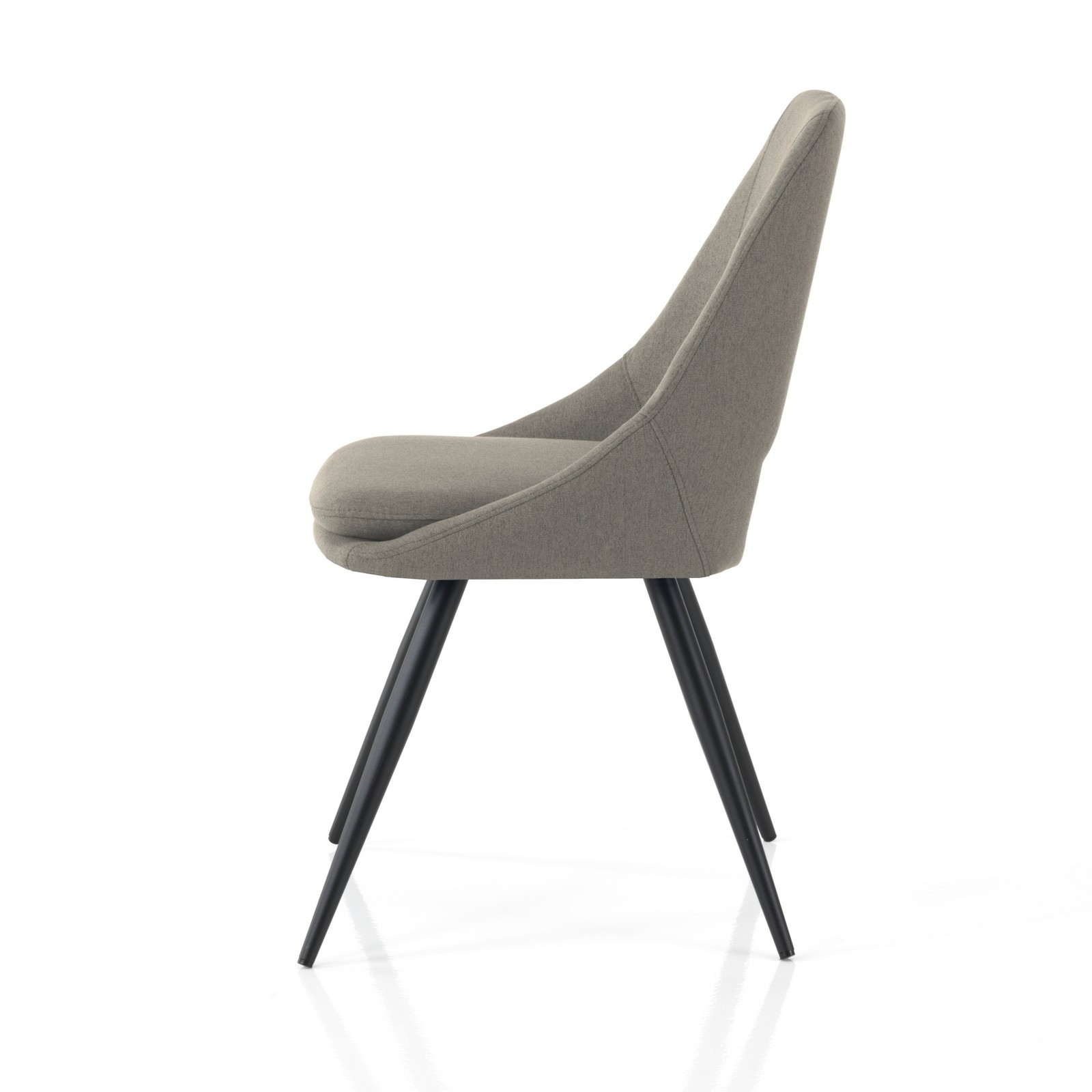 Set 2 Sedie ADA GRIGIO metallo Nero opaco tessuto Grigio Cuscino sfoderabile H84 L48 P55