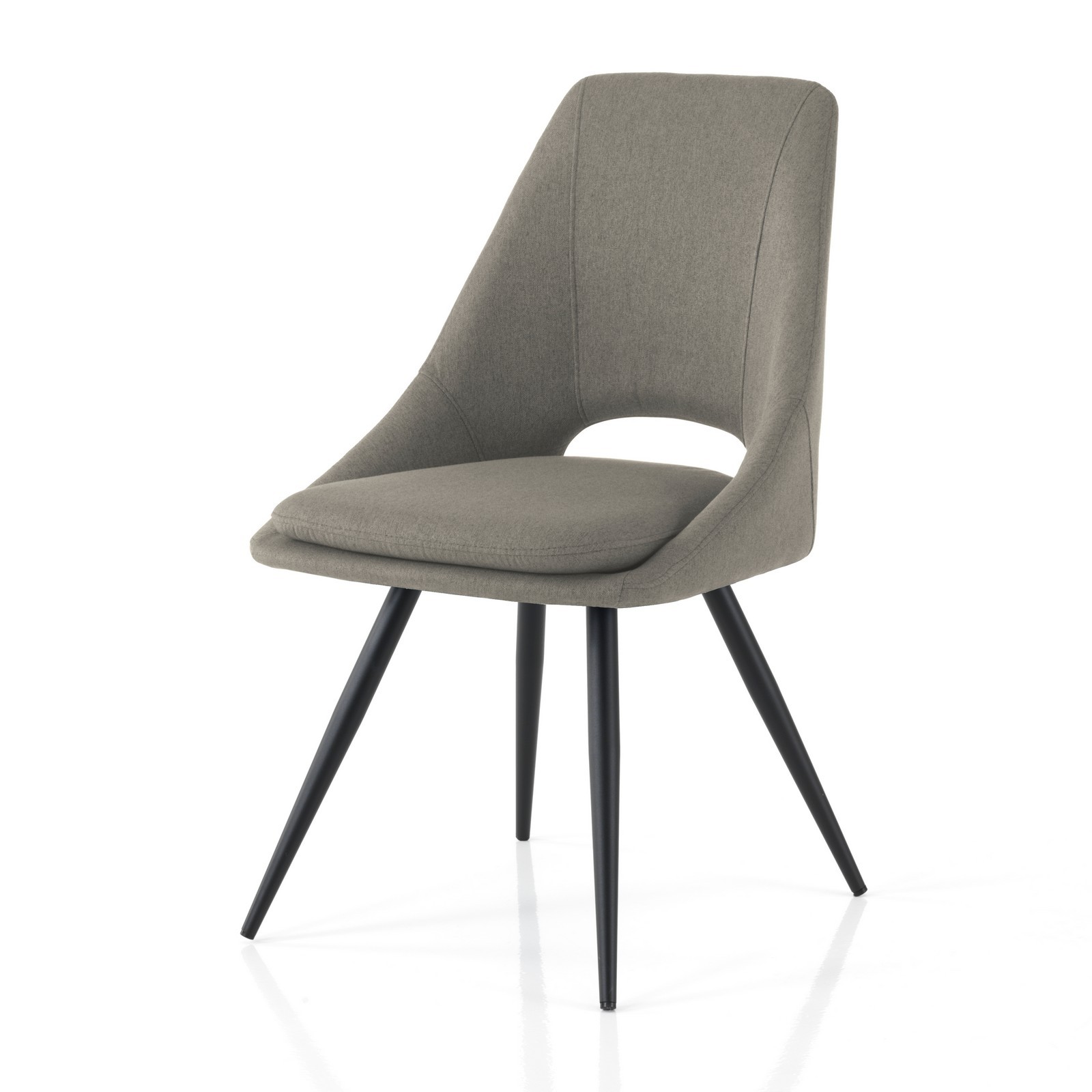 Set 2 Sedie ADA GRIGIO metallo Nero opaco tessuto Grigio Cuscino sfoderabile H84 L48 P55