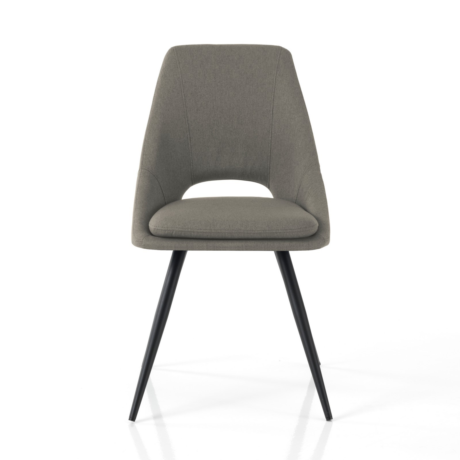 Set 2 Sedie ADA GRIGIO metallo Nero opaco tessuto Grigio Cuscino sfoderabile H84 L48 P55