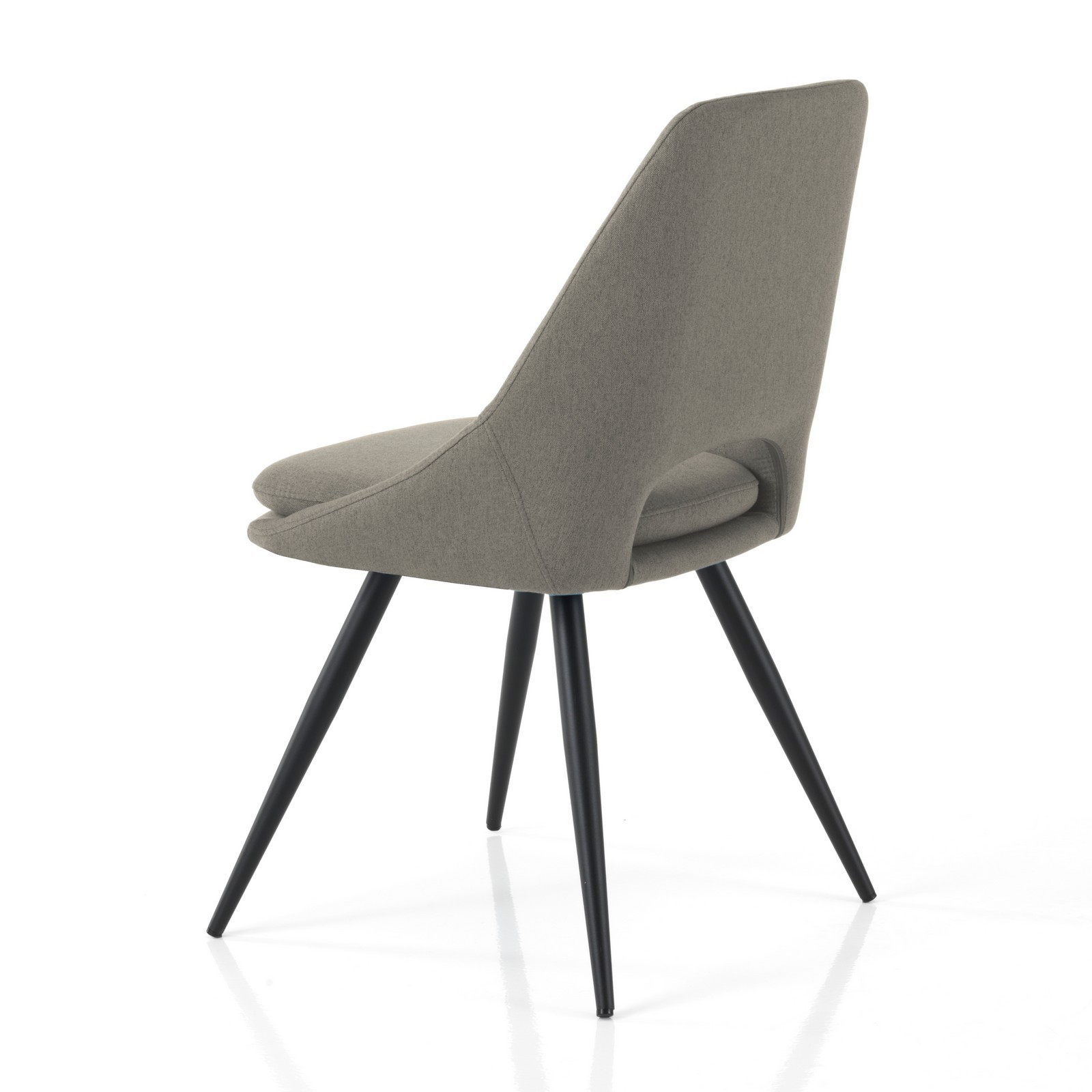Set 2 Sedie ADA GRIGIO metallo Nero opaco tessuto Grigio Cuscino sfoderabile H84 L48 P55