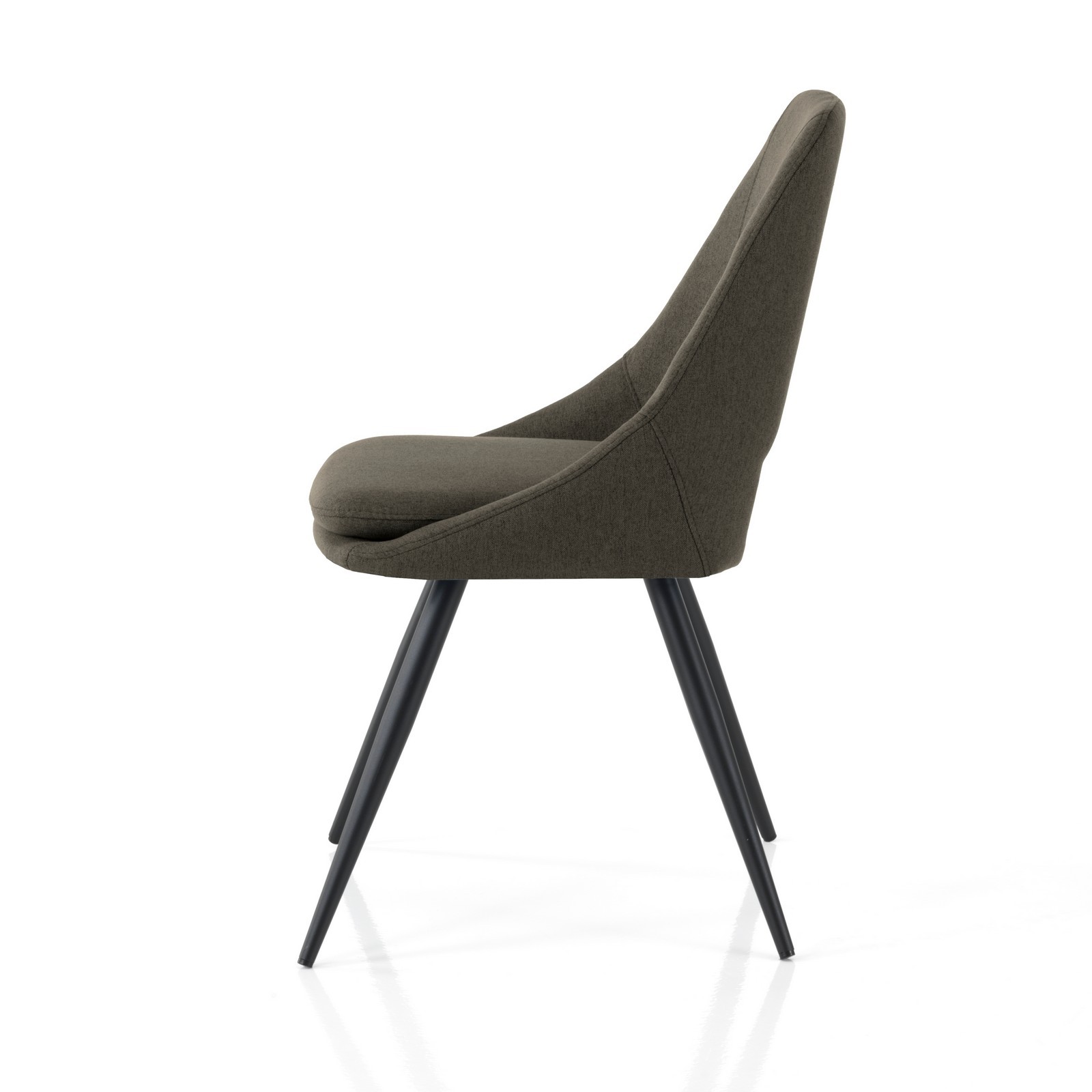 Set 2 Sedie ADA GRIGIO SCURO metallo Nero opaco tessuto Grigio Scuro Cuscino sfoderabile H84 L48 P55