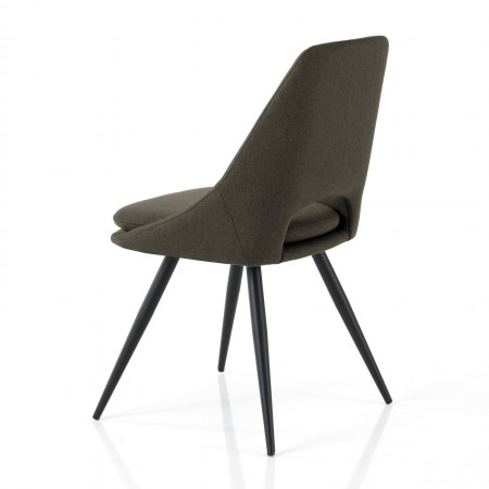 Set 2 Sedie ADA GRIGIO SCURO metallo Nero opaco tessuto Grigio Scuro Cuscino sfoderabile H84 L48 P55
